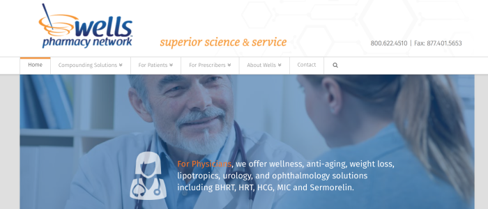 Wells Pharmacy - corporate website homepage